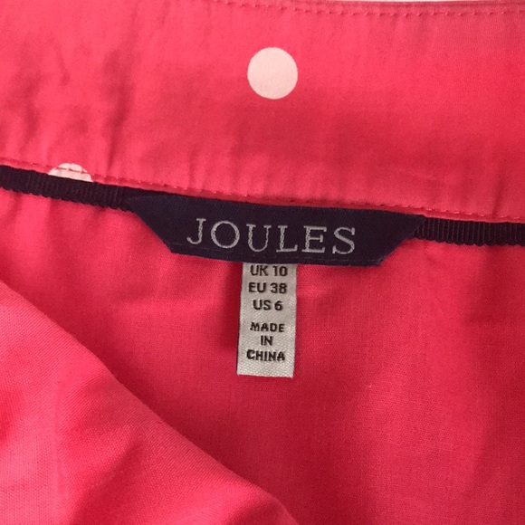 🌻4/$20 Joules Viven Sky Coral Polka Dot Lined Full Circle Skirt Size 6 - Picture 7 of 11